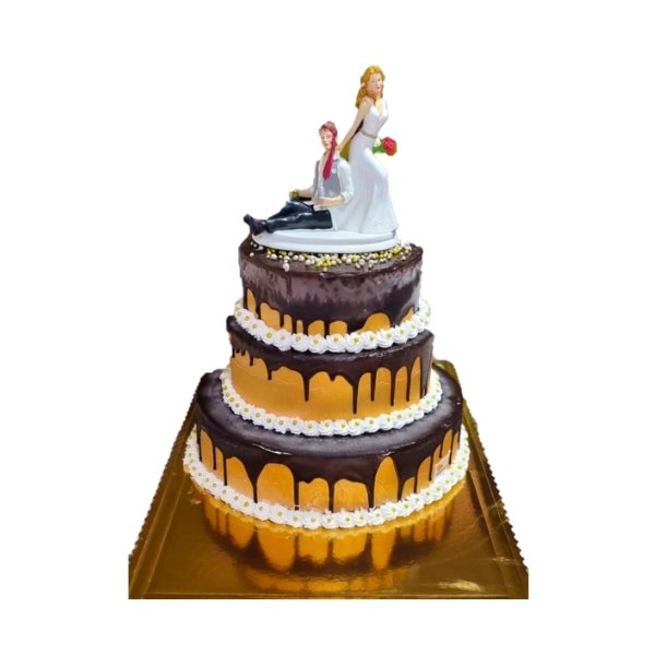 Tarta Boda Oro y Chocolate