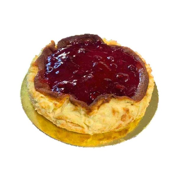 Tarta Horneada de Queso y Mermelada de Fresas
