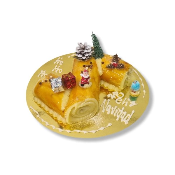 Tronco Navidad de Crema Pastelera y Yema Tostada